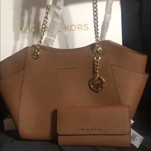 Michael Kors Brown/tan wallet and purse